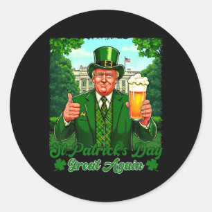 Trump St.Patrick's Day - St. Patrick's Day Gr Runder Aufkleber