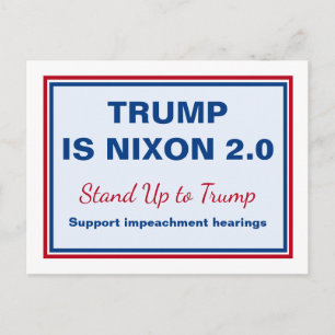Trump steht Nixon 2.0 hinter Trumps Amtsenthebung Postkarte
