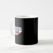 Trump Sticker Kaffeetasse (Vorderseite Links)