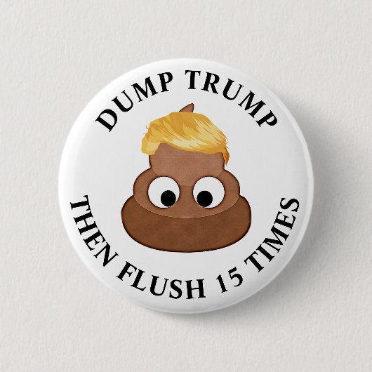 Trump stürzt dann 15 Mal gegen Trump Spaß Button (Vorderseite)