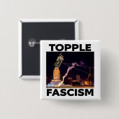 TRUMP "STÜRZT DEN FASCISMUS" KNOPF BUTTON (Vorne & Hinten)