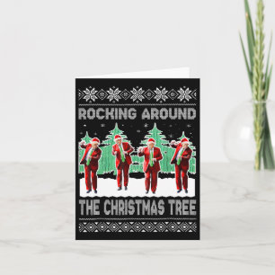 Trump stürzt um den Weihnachtsbaum herum, wahnsinn Karte