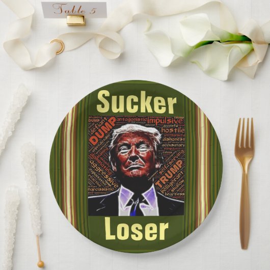 Trump Sucker/Loser-Papierplatte Pappteller (Hochzeit)