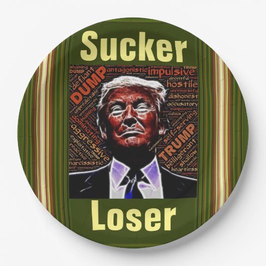 Trump Sucker/Loser-Papierplatte Pappteller (Vorderseite)