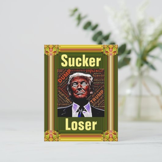 Trump Sucker/Loser Postcard Postkarte (Stehend Vorderseite)