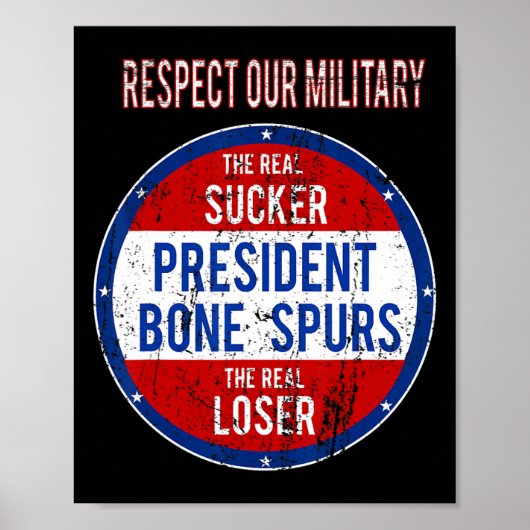 Trump Sucker Loser respektiert unser Militär Poster (Vorne)