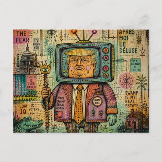 Trump Sumpf Reality Mixed Media Postkarte (Vorderseite)