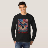 Trump Superhero Flyover: Patriotische Crowd Custom T-Shirt (Vorne ganz)