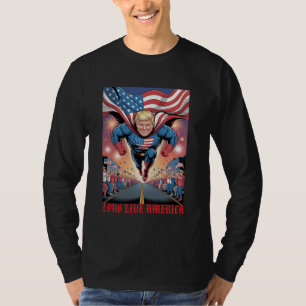 Trump Superhero Flyover: Patriotische Crowd Custom T-Shirt
