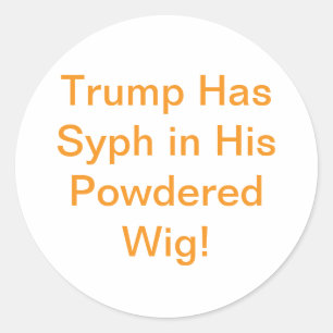 Trump Syph Perücke Hankamer Artjunkhaus Comic Art Runder Aufkleber
