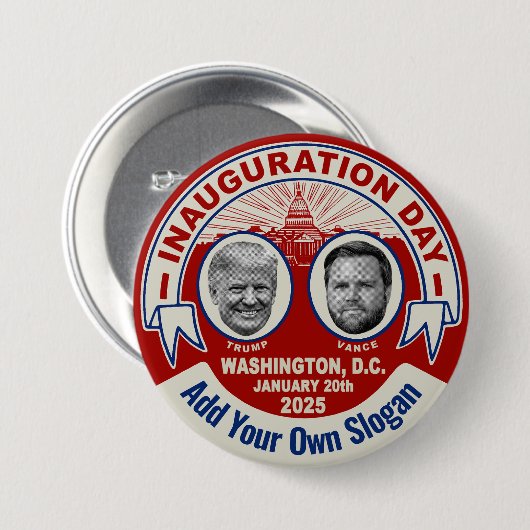 Trump Tag der Amtseinführung Souvenir Custom Sloga Button (Vorne & Hinten)
