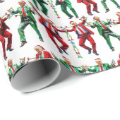 Trump Tancing | Trump Weihnachtsmannmütze Dance We Geschenkpapier (Rolleneckpunkt)