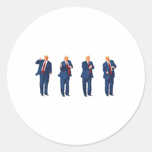 Trump Tanz 4. Juli Trump 2024 Runder Aufkleber (Vorderseite)