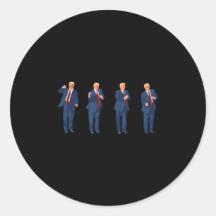 Trump Tanz 4. Juli Trump 2025 1 Runder Aufkleber