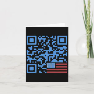 Trump-Tanz-QR-Code Vintage-USA-Flagge Trump -Elefa Karte