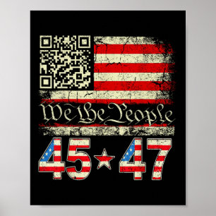 Trump Tanz Troll Qr Lustiger Trump Tanz Code Retro Poster