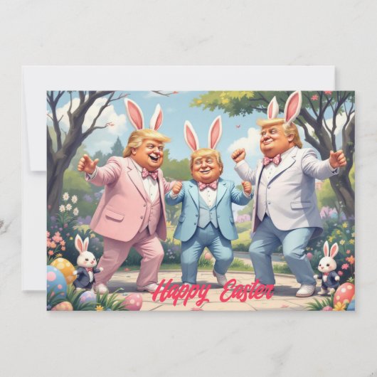 Trump tanzt zu Ostern Feiertagskarte (Vorderseite)