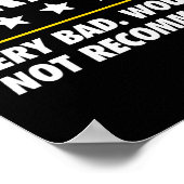 Trump Tariff Usa Would Not Recommend Tariffs Funny Poster (Ecke)