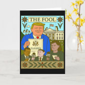 Trump Tarot Karte The Fool erhebt Zoll auf Pinguin (Gelbe Blume)