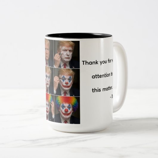 Trump Tasse Lustiger Clown (VorderseiteRechts)