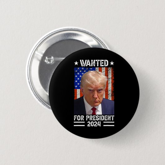 Trump Tasse schot für U.S. Gewollt Präsident 2024  Button (Vorne & Hinten)