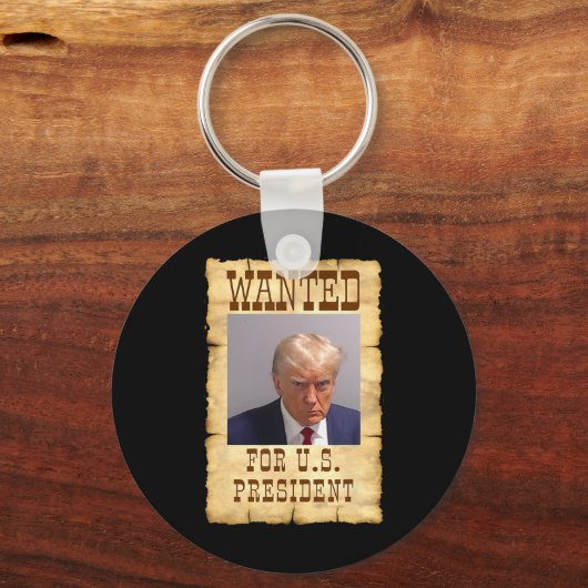Trump Tasse schot für U.S. Gewollt Präsident 2024 Schlüsselanhänger (Vorderseite)