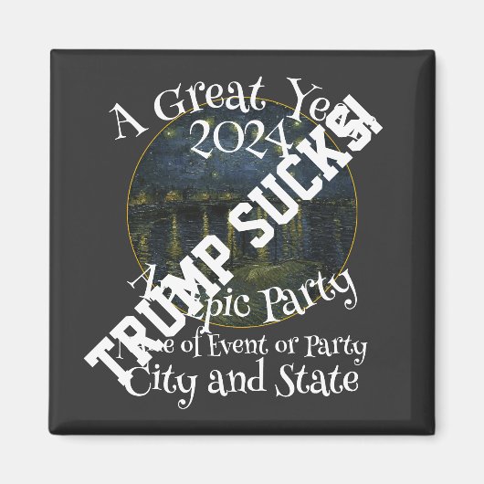 Trump Tea Garden Überraschungs-Party Block 2024 Magnet (Vorne)