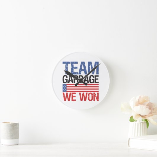 Trump - Team Garbage We Won Runde Wanduhr (Zuhause)