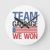 Trump - Team Garbage We Won Runde Wanduhr (Vorderseite)