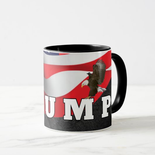 Trump-Text mit Bald-Adler Tasse (VorderseiteRechts)