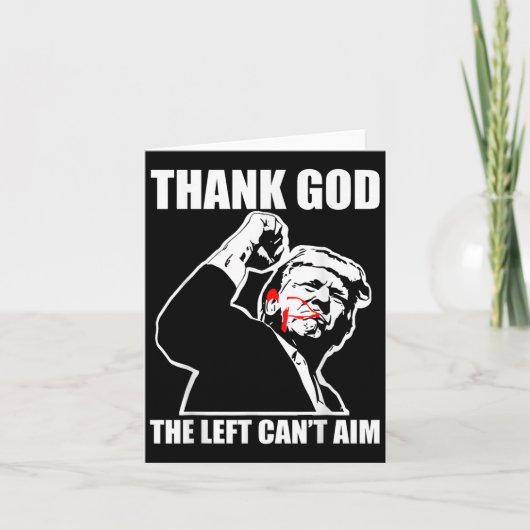 Trump Thank God The Left Can't Aim , Small, Black  Karte (Vorderseite)