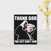 Trump Thank God The Left Can't Aim , Small, Black  Karte (Gelbe Blume)