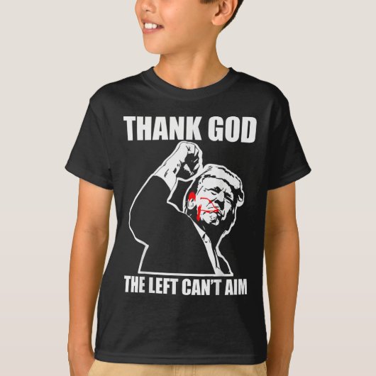 Trump Thank God The Left Can't Aim , Small, Black T-Shirt (Vorderseite)