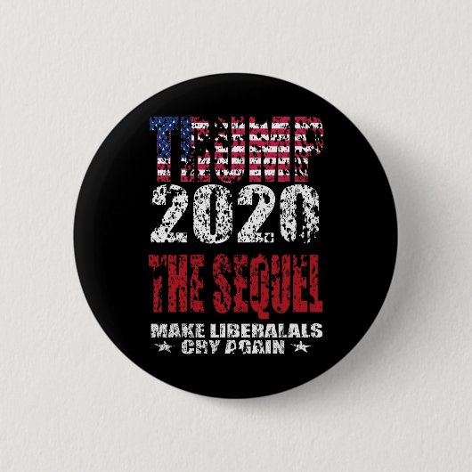 Trump The Sequel Bedrängte USA-Flagge Macht Libera Button (Vorderseite)