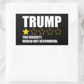 Trump - Too Fascisty Would Not Recommend Rechteckiger Aufkleber (Tasche)