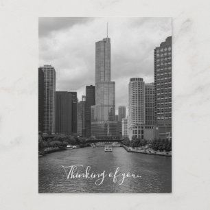 Trump Tower Chicago River Grayscale Denken über U Postkarte