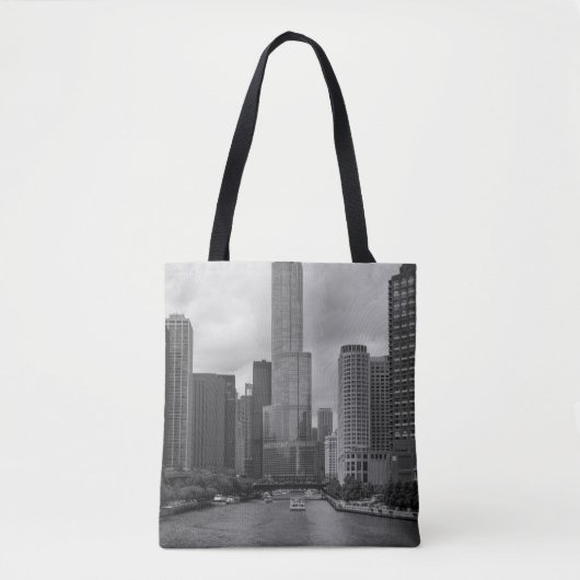 Trump Tower Chicago River Grayscale Tasche (Vorderseite)
