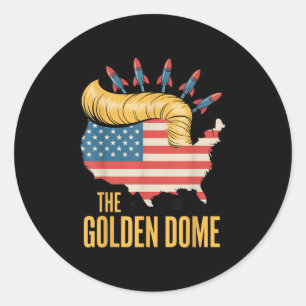 Trump trägt den Goldenen Dome für Amerika oder Runder Aufkleber