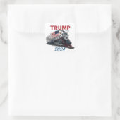 Trump Train 2024 Quadratischer Aufkleber (Tasche)