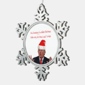 Trump träumt von einem weißen Weihnachten Schneeflocken Zinn-Ornament (Rechts)
