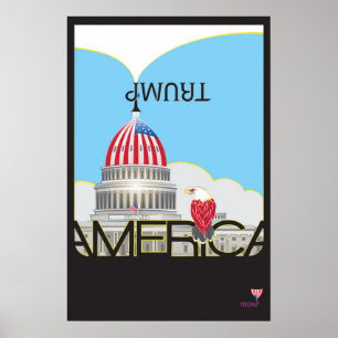 TRUMP Trompete & Capitol w/TRUMPet & Flag-Logo Poster