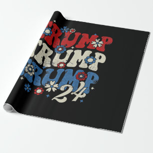 Trump Trump Trump 2024 Retro Geschenkpapier