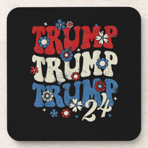 Trump Trump Trump 2024 Retro Getränkeuntersetzer