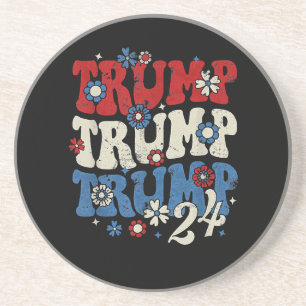 Trump Trump Trump 2024 Retro Getränkeuntersetzer