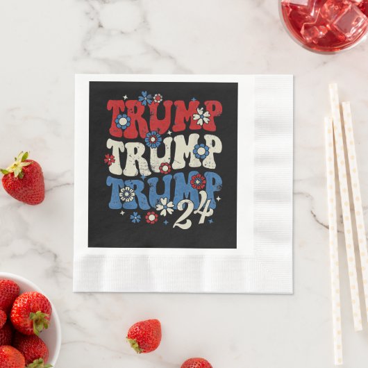Trump Trump Trump 2024 Retro Serviette (Beispiel)