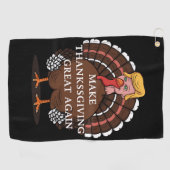 Trump Türkei 2024 wird Erntedank wieder großartig  Golfhandtuch (Horizontal)