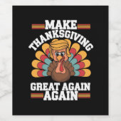 Trump Türkei 2024 wird Erntedank wieder großartig  Weinetikett (Einzelnes Label)