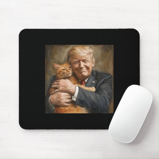 Trump umarmt eine orange Katze 2024 Mousepad (Mit Mouse)