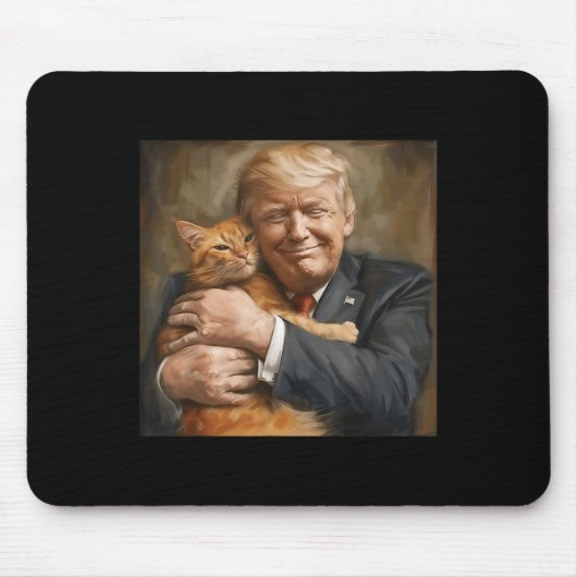 Trump umarmt eine orange Katze 2024 Mousepad (Vorne)