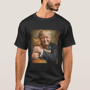 Trump umarmt eine orange Katze 2024 T-Shirt